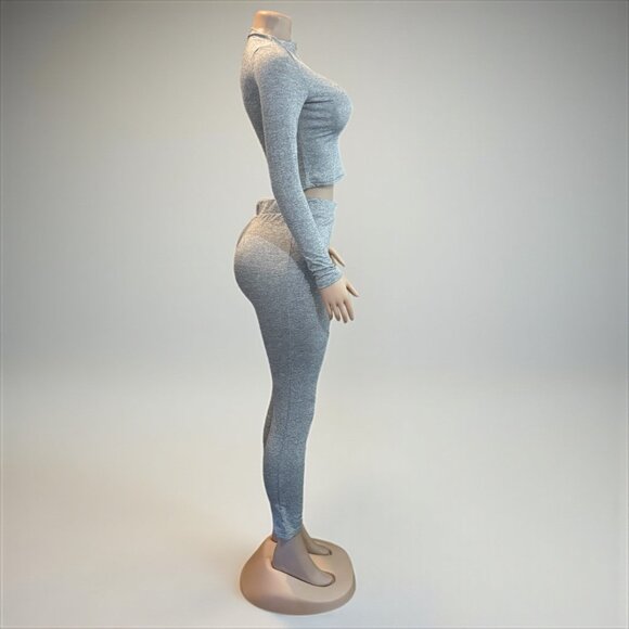 2 Piece Top and Long Pant Gray Set - Picture 6 of 7